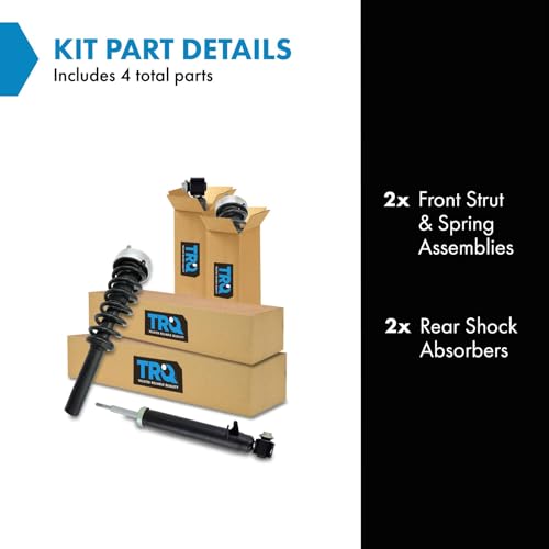 Image of TRQ Front and Rear Complete Strut Assembly & Shock Absorber Kit Complete Strut & Coil Spring Assembly Compatible with 2007-2013 BMW X5 2008-2014 X6