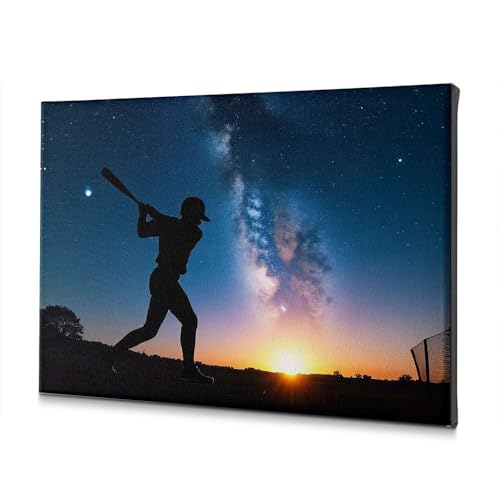 Tableau baseball toile 30x40cm déco murale rustique
