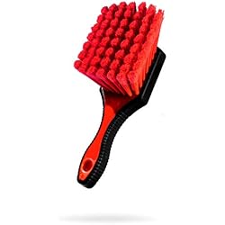 Adam's Polishes Wheel Brush Car Detailing Brush for Wheel Cleaner & Rim Cleaner Detailing Supplies | Soft Bristles & Rubberized Short Handle Brush Kit for Brake Dust Car Wash Care