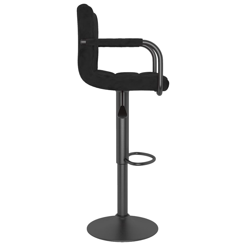 Taburete de bar con recubrimiento de polvo para una alta estabilidad, con acolchado de terciopelo suave, función giratoria y resorte de gas, altura regulable, silla de bar con reposapiés, bar