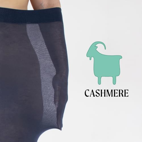 Image of CALZITALY Cashmere Wool Tights - 150 DEN Opaque Fleece Lined Warm - Multi Color Pantyhose for Women, S - 4XL