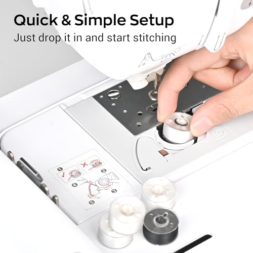 Image of Poolin Prewound Bobbins Richword Selected 144pcs, Size A (Class 15 / SA156), 75D Polyester Bobbin Thread, Plastic Sided, for Single Needle Embroidery & Sewing Machines, 108pcs White+36pcs Black