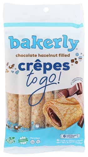 bakerly Chocolate Hazelnut Filled Crêpes, 6 Pack, 6.78 Ounce (Frozen)