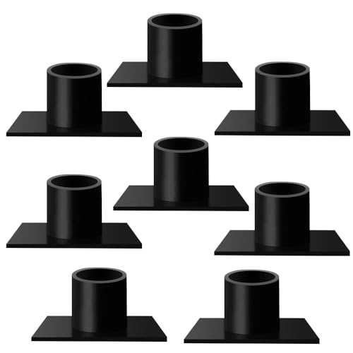 Pibkay Black Candle Holders for Tapered Candles, Matte Black Candlestick Holder Centerpieces for Home Decoration, Party, Wedding Anniversary, Housewarming Gifts, Set of 8 Square