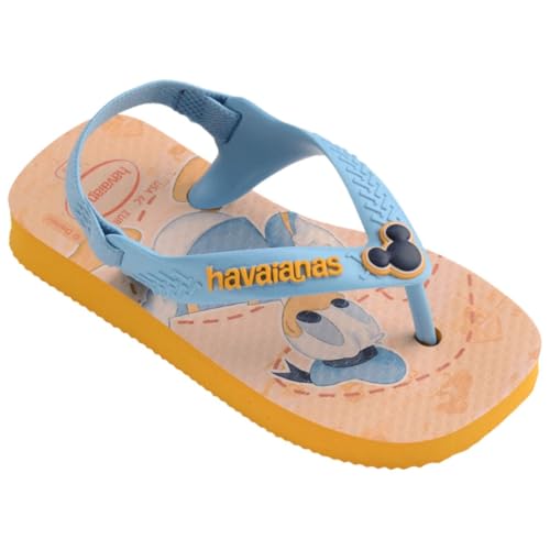 Chinelo Havaianas Baby Disney Classics Minnie Mickey Com Elastico Unissex (Amarelo Pop, BR, Bebê, Fa