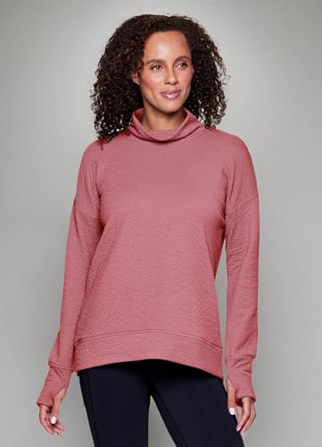 Image of RBX Active Women's Ultra Soft Quilted Cowl Neck Pullover Sweatshirt