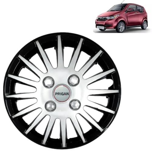 Image of Prigan Black Silver Wheel Cover 13 inch for E20 (Set of 4 Pcs) (Press Fitting) Model- Camry Black Silver 13