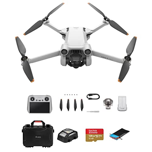 Dji Mini 3 Pro Drone With Rc Remote Controller Bundle With Hard Case, 128Gb Microsd Card, Strobe Light, Landing Pad #TOP8