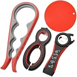 Tin Opener, 4 Pack Can Opener Effortless Arthritis Jar Opener Set Multi Function Ring Pull Can Opener Aid Manual Lid Bottle Openers for Arthritic Hands, The Elderly, Weak Hands