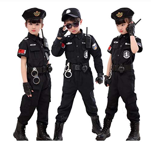 Fantasia Traje Infantil Conjunto De Policial Halloween (140CM)