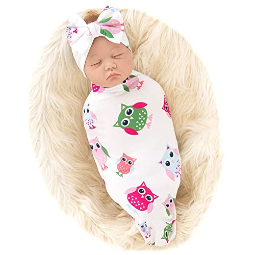 Galabloomer Newborn Receiving Blanket Headband Set Baby Flower Rose Swaddle With Big Bow #TOP9