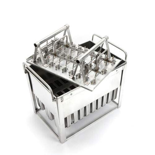 Popsicle Molds Set Stainless Steel 30 Cavities Homemade Ice Pop Molds Ice Lolly Popsicle Holder for DIY Ice Cream (30Pcs/Model C)