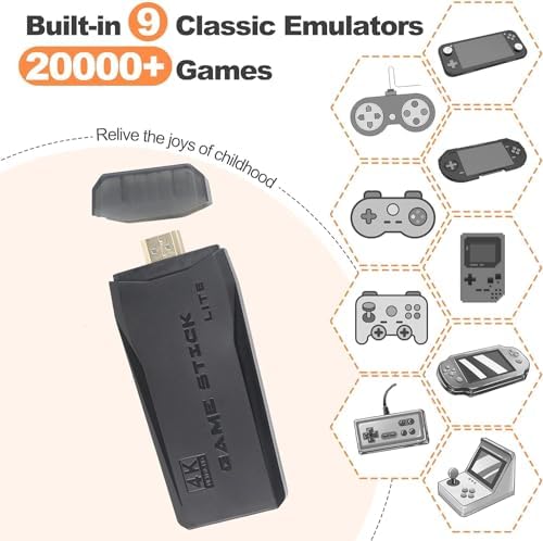Linireau Wireless Retro Game Console, Retro Game Stick With Built-In 9 Emulators thumb #1