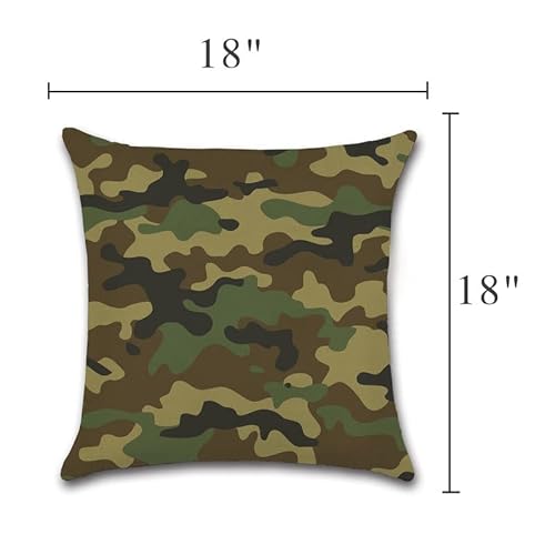 Cuppqq Throw Pillow Covers Cool Army Camouflage Military Green Camo Pillow Cover Square Pillow Case Cushion For Home Decor Sofa Couch 18X18 Inch Pillowcase #TOP3