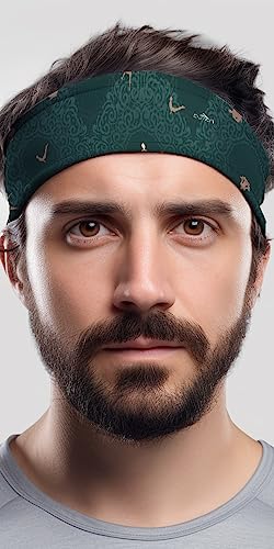 Image of Duwoni Sports Headbands for Men, Moisture Wicking Workout Headband, Sweatband Headbands for Running,Cycling,Football,Yoga,Tennis,Hiking,Hairband for Women and Men