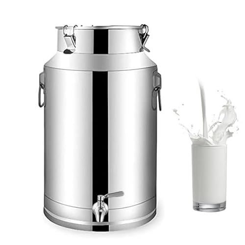 YLKJCE Bidon De Lait éPais avec Robinet,Bidon avec Robinet 30l INOX,Bidon A Lait Aluminium pour Le Riz, La Farine, Les CéRéAles(Capacity,9liter)