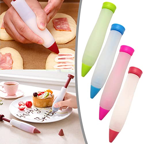 XIAOMEIO 1Pc Mold Cream Cup Icing Piping Pen Silicone Nozzle Dessert Decorator Cake Pen Cake DIY Doodle Pen Milking Grease Pen