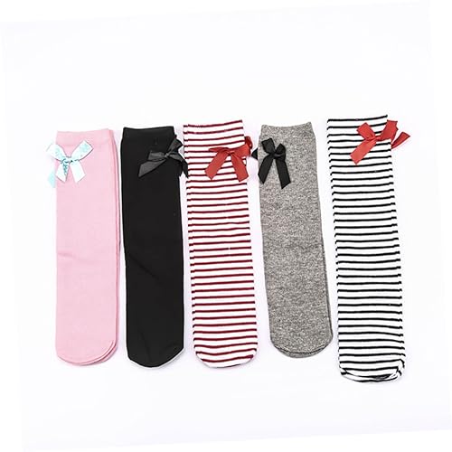 LIFKOME 1 Pair Thigh Socks Striped Stocking Kids High Socks Girls High Over The Knee Sock Bow Knee3