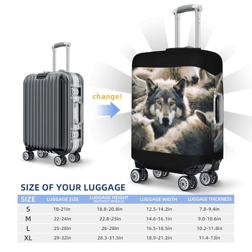 Wolf And Sheep Travel Luggage Cover Suitcase Protector Bag, Fits 18-32 Inch Luggage, Dust-Proof Suitcase Sleeve For Kid And Adult,Medium 6
