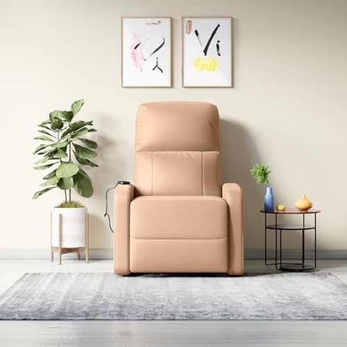 Image of Interio by Godrej Milos Manual 1-Seater Synthetic Leather Recliner Sofa