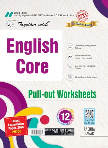 Image of Together with CBSE Question Bank for Class 12 English Core POW 2026-27 with Competency & Case based Questions for Worksheet based Practice & Solved board examination paper 2026