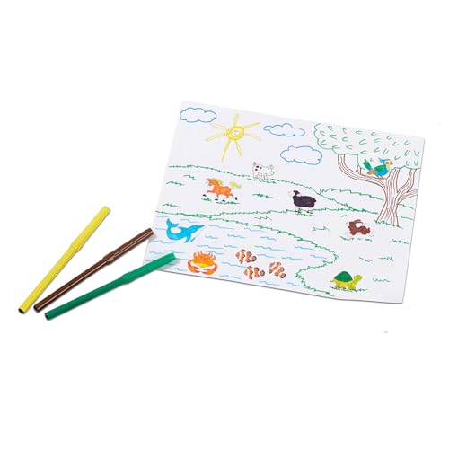 Image of Melissa & Doug Deluxe Wooden Stamp Set: Animals - 30 Stamps, 6 Markers, 2 Stamp Pads Kids Art Projects, Wooden Stamps with Washable Ink, for Kids Ages 4+