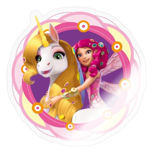 Spreadshirt Mia Et Moi Licorne Onchao Et Mia Autocollant Sticker, 10 x 10 cm, brillant transparent