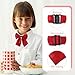 Luckyvestir Womens Bow Tie, School Uniform Bow Tie for Girls Women, Bowknot Black/Red Bowtie for Shirt JK Accessory (Red)