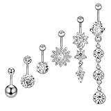 ❣Messung: Die Bauchnabel Dicke beträgt 14 Gauge (1,6 mm); Die Stangenlänge beträgt 10 mm; Der obere Kugeldurchmesser beträgt 5 mm, passend für die meisten Menschen.