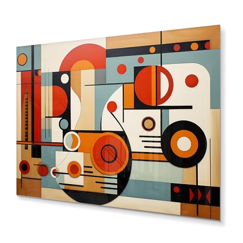 DesignQ Abstract Midcentury Oversized Metal wall art decor, Midcentury Metal
