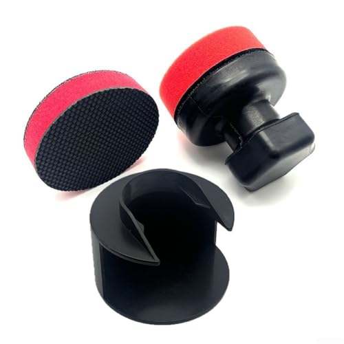 Pumixiy Esponja de encerado para coche, cepillo hexagonal de pulido manual con espuma de alta densidad, esponja de limpieza y detalle de neumáticos, mango ergonómico