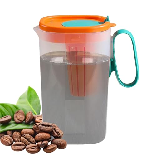 Quemador frigorífico – Acabado pulido 'agua transparente, lanzador de gran capacidad con tapa y asa | Contenedor de té para pérdida de té frigorífico de forma segura para el zumo de limón