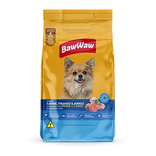BAW WAW Ração Baw Waw Para Cães Adultos Sênior Pequenos E Minis Sabor Carne Frango E Arroz - 10.1Kg