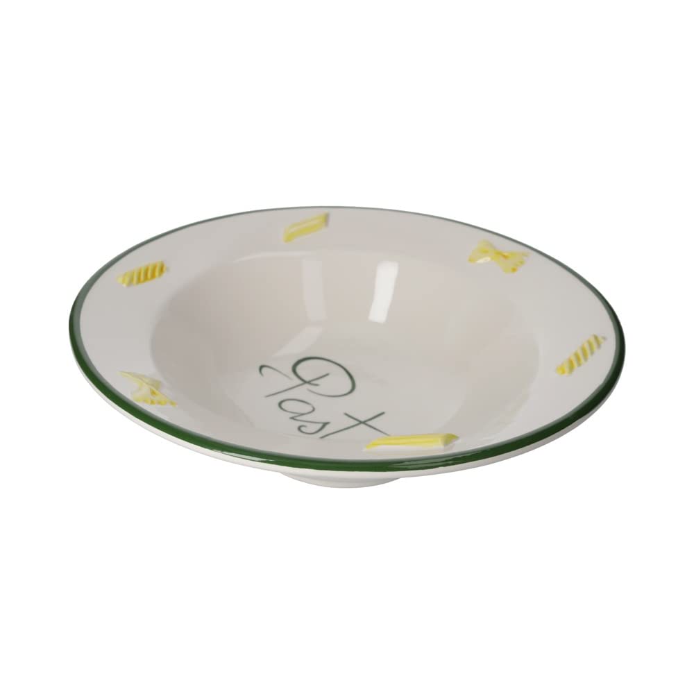 KEYHOMESTORE - Assiette creuse de pâte en céramique, hauteur 9 cm, diamètre 33 cm, idéale comme assiette de table - Produit fabriqué en Italie.