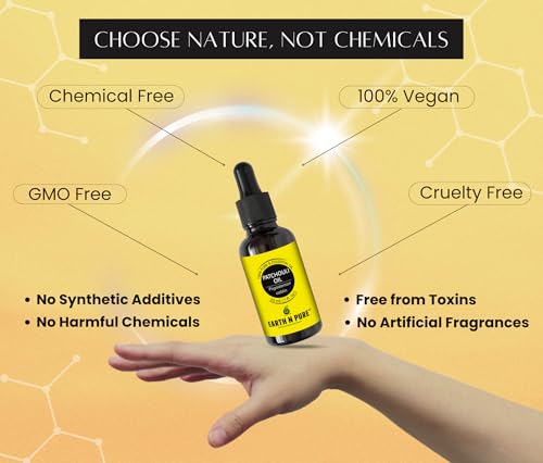 Image of Earth N Pure Patchouli Essential Oil Natural & Therapeutic Grade for Aromatherapy, Skin & Hair Care 100 ml