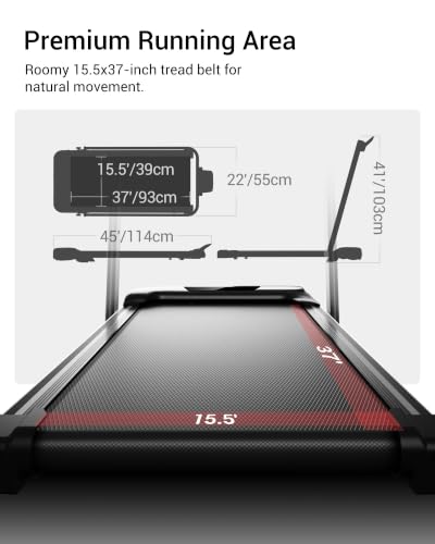 Image of 15% Incline Walking Pad Treadmill, Under Desk Treadmills for Home | Foldable Treadmill, Compact, Portable, 2.5HP Brushless, Home Office, Reomte Control, 300Lbs Capacity, LED Display
