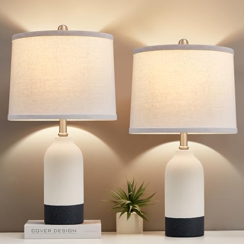 Modern Ceramic Table Lamp Set of 2, Adjustable Color Temperature ...