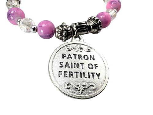 Westmon Works St Gerard Bracelet Set for Ladies Italian Metal Charm and Glass Bead Patron Saint of Fertility Holy Prayer Card4