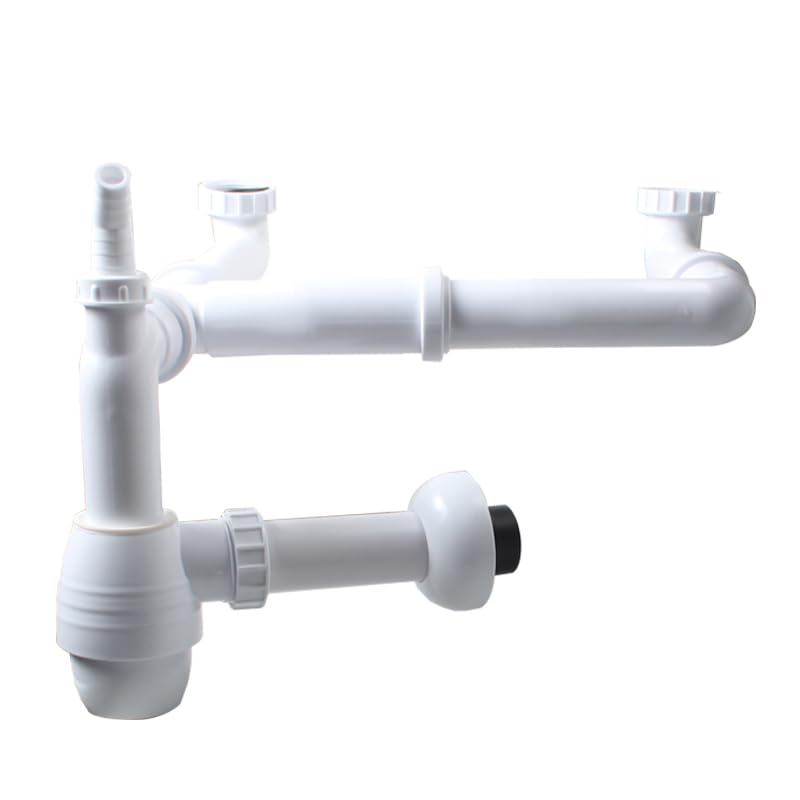 Sifón para fregadero G1 1/2 extensible TALEA de plástico PP puro para fregaderos dobles