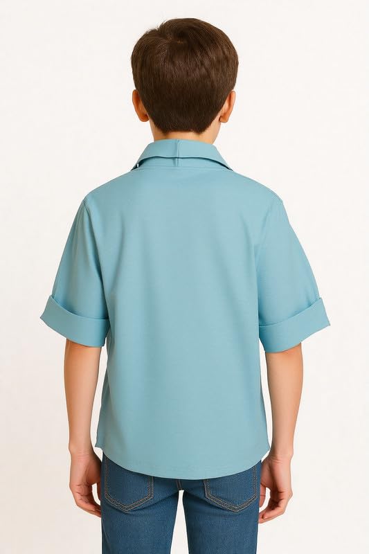 Image of Boys Full Sleeves Solid Shrug and T-Shirt