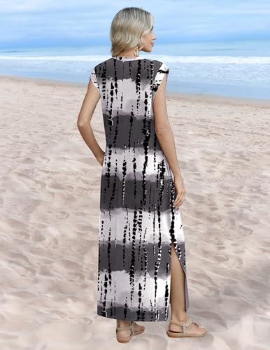 Image of Zeagoo Summer Dresses for Women 2026 Long Maxi Sundresses Loose Split Wrinkle-Free Beach Travel Vacation Clothes