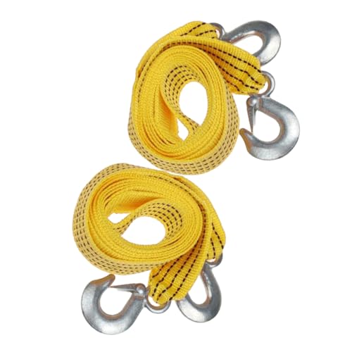 Gatuida 2 Piezas Cuerda de Remolque Reforzada con Ganchos para Camión y Vehículo Correas de Nylon Resistente para Carga Pesada hasta Toneladas Eslinga para Recuperación y Amarre Seguro