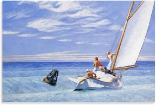 Edward Hopper Ground Swell peinture sur toile pour habiller un mur vide image deco 60x80cm