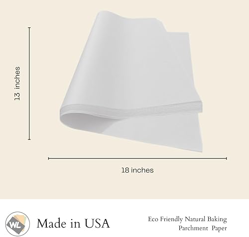 Miniatura 2 de 13 x 18 pulgadas, paquete de 100 forros de papel pergamino, hojas para hornear galletas, cocinar, freír, freidora de aire, fabricado en Estados