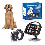 Plkm Dog Wireless Fence Indoor Outdoor Electric Fence Dog Training Collar Pet Intelligent 3 in 1 System, AI Technology Out-of-Range Reminder, Adjustable Range Shock Strength, Rechargeable Waterproof