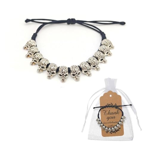 XFSRG Pulsera Mujer Halloween Calaveras Pulsera Ajustable Moda Punk Bisutería...