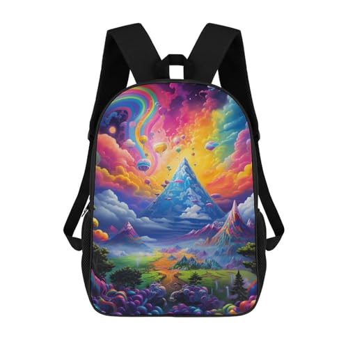 sinyumoney Rainbow Fantasy Landscape Zaini Casual Per Bambini, Borse Scolastiche Per Ragazzi E Ragazze, Zaini Per Libri, Zaini 17inch