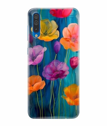 Image of Printed Hard Back Case Cover & Compatible for Samsung Galaxy A50 / Samsung A50S / Samsung A30S | Flower Vector Art (Multicolor) - D1193