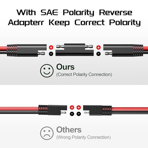 Image of SAE Extension Cable 16AWG, 10Ft SAE to SAE Extension Cord DC Power Automotive Extension Cable for Solar Panels,Cars, RVs,Trucks,Boats, etc