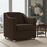 Poltrona Decorativa Mila Confortável Para Sala Recepção Consultório Escritório Manicure Cadeira Reforçada Para Sala De Espera Pés Cromado - Clique E Decore (Marrom)